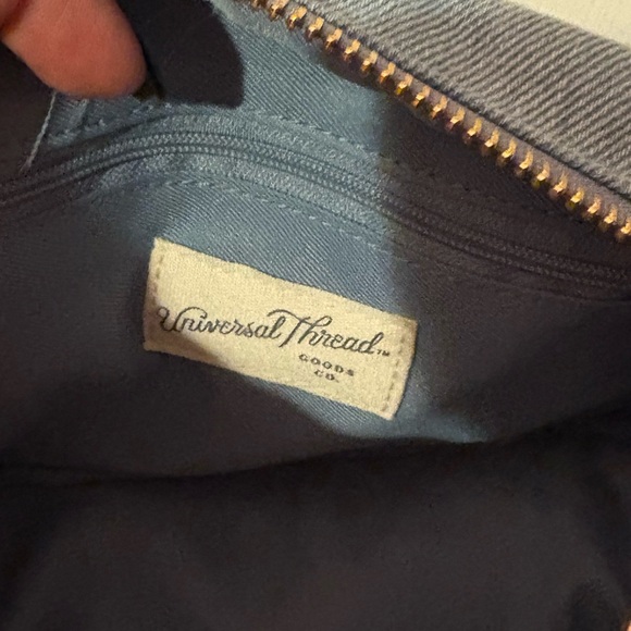 Denim Camera Crossbody Bag with Tan Strap - Picture 9 of 10